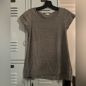 Silence + Noise Gray Tee with layered sleeves